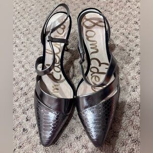 Sam Edelman Othello Heels size 7 metallic pewter